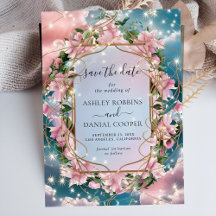 Elégant Bouquet Floral Rosy Enregistrer La Date