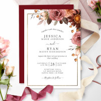 Élégant Bourgogne, Blush, Mariage floral miel