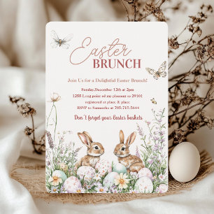 Invitation Élégant Brunch de Pâques du printemps