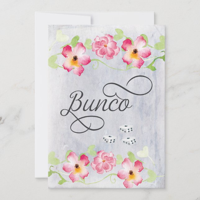 Invitation Élégant Bunco Floral Girls Night Out Party (Devant)