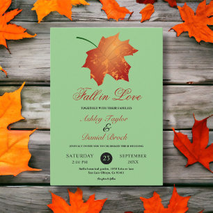 Invitation Élégant Burgundy Feuilles d'automne Sage Floral Ma