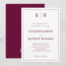 Elegant Burgundy Monogram Wedding