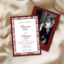 Elegant Burgundy Photo Luxury Old Money Wedding