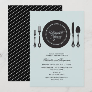 Invitation Elégant Cadre Cadre Mariage Répétition Dîner