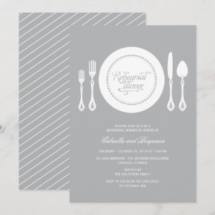 Invitation Elégant Cadre Cadre Mariage Répétition Dîner