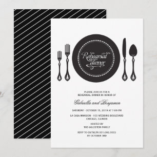 Invitation Elégant Cadre Cadre Mariage Répétition Dîner