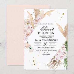 Invitation Elégant cadre de beauté pour orchidées florales et