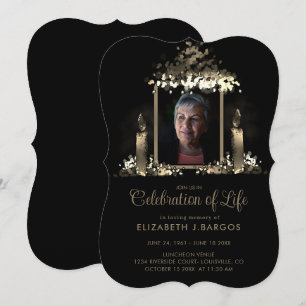 Invitation Elégant cadre de bougies Photo Célébration de la v