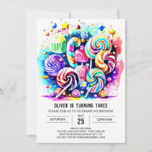 Invitation Elegant Candyland Printable Anniversaire