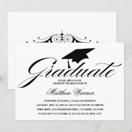 Invitation Élégant cap de graduation