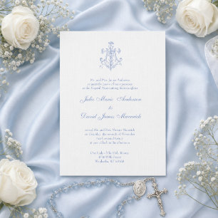 Invitation Élégant Catholique Religieux Marie Mariage