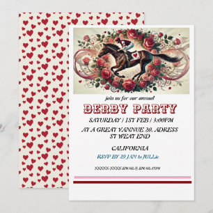 Invitation Elégant cavalier Derby Party / Equestrio