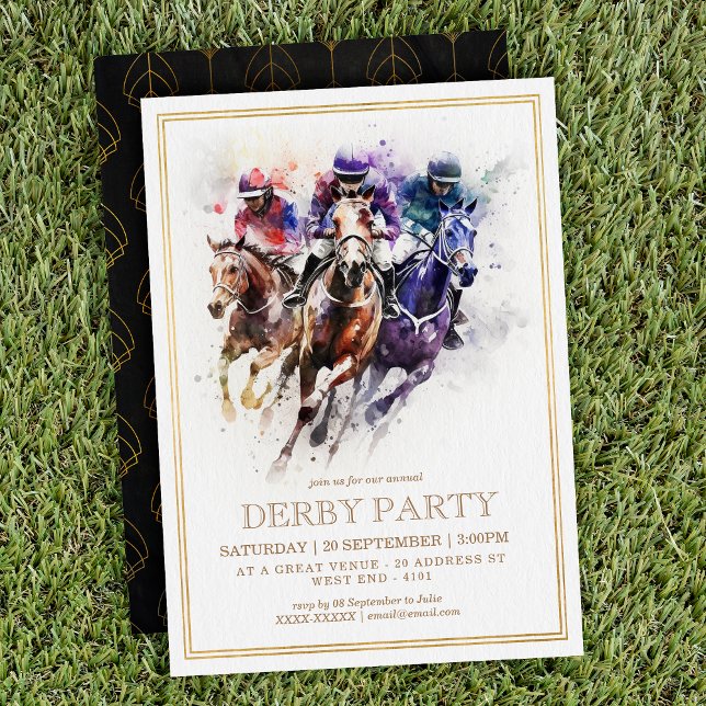 Invitation Elégant cavalier Derby Party / Equestrio (Créateur téléchargé)