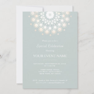 Invitation Elégant Cercle d'or Motif léger Sage Formel