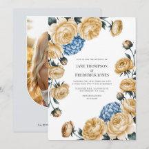 Elegant Champagne and Dusty Blue Floral Wedding
