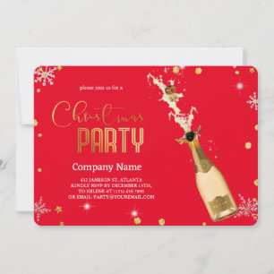 Invitation Élégant Champagne de luxe de Noël magique