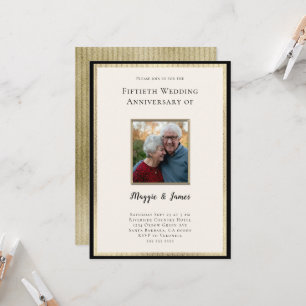Invitation Elégant Champagne Gold 50th Anniversary Photo