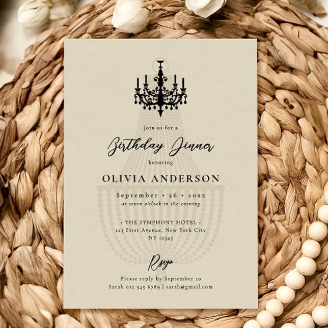 Invitation Elegant Chandelier Birthday Celebration (Créateur téléchargé)