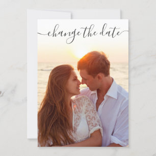 Invitation Élégant Changer la date reportée Mariage PHOTO