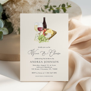 Invitation Élégant Charcuterie Vin et Fromage Enterrement de 