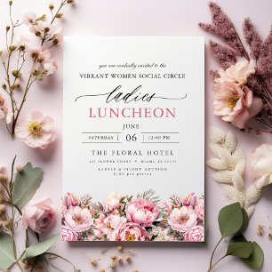 Invitation Élégant Charity Lunch Aquarelle Floral