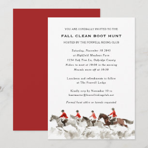Invitation Élégant Chasse de Renard de Bottes Propres Équestr