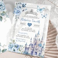 Elégant Château Royal Silver Dusty Blue Quinceañer