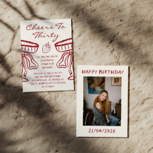 Invitation Élégant Cheers to Thirty Cocktail 30e Anniversaire