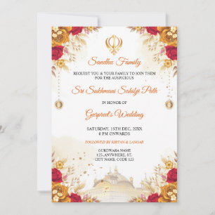 Invitation Élégant chemin Sukhmani Sahib