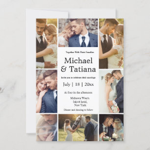 Invitation élégant chic 8 photo minimaliste mariage