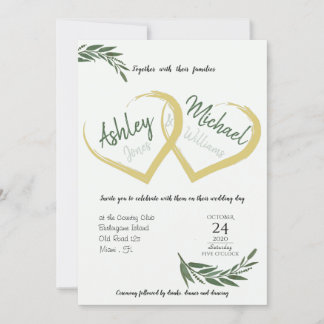 Invitation Elégant Chic Aquarelle Verdure Cordial Mariage