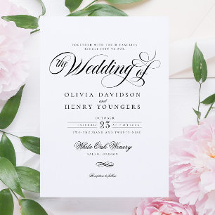 Invitation Élégant Chic Calligraphy Script Mariage