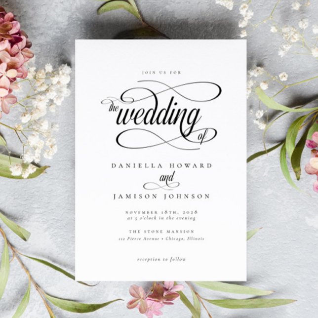 Invitation Élégant Chic Classic Calligraphie Script Mariage (Créateur téléchargé)