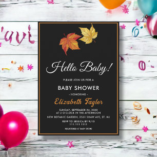 Invitation Elégant Chic Fall Feuilles Boho Baby shower d'auto