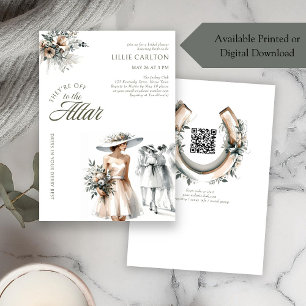Invitation Elégant Chic Fashion Croquis Derby Fête des mariée