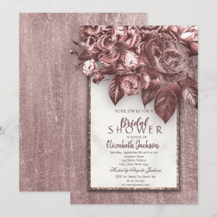 Invitation Elégant Chic Flowers Fête des mariées Bourgogne