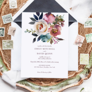 Invitation Élégant Chic Romantique Rose Mariage