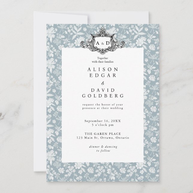 Invitation Elegant Chic Soft Indigo do-it-yourself Custom Pho (Devant)