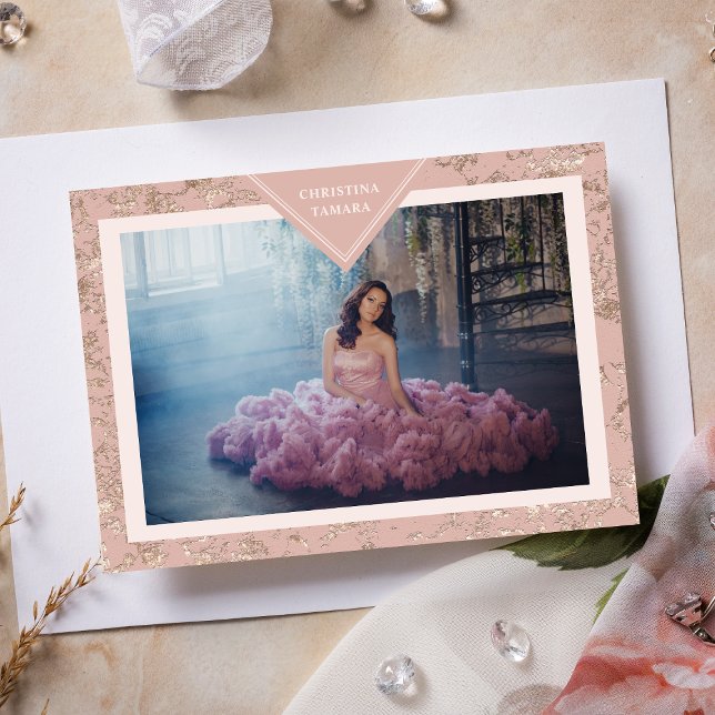 Invitation Elégant chic texture moderne espagnol Mis XV Años (Créateur téléchargé)