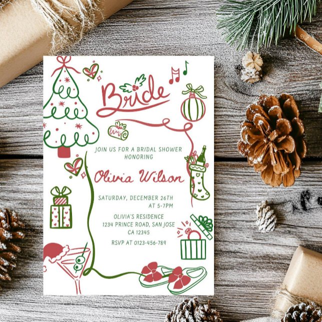 Invitation Elegant Christmas Bridal Shower Party (Créateur téléchargé)
