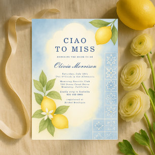 Invitation Élégant Ciao à Mademoiselle Italian Enterrement de