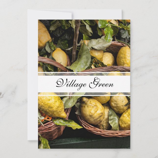 Invitation Élégant citron italien dans une corbeille (Devant)