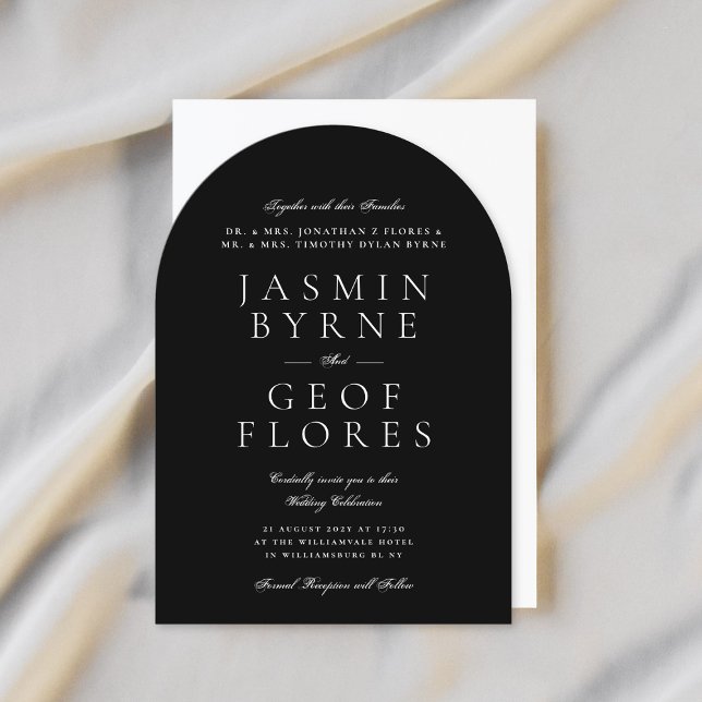 Invitation Elegant Classic Modern Black Formal Arch Wedding (Créateur téléchargé)