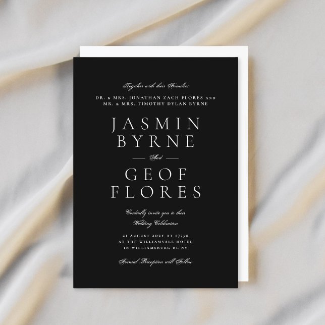 Invitation Elegant Classic Modern Black Formal Wedding (Créateur téléchargé)