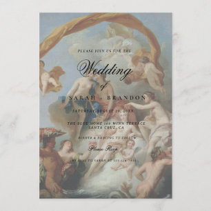 Invitation Élégant Classique Peinture Ancienne Mariage
