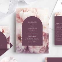Élégant classique Regal Purple Peonies Arch Mariag