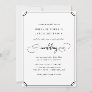 Invitation Élégant Classique Traditionnel Tout En Un Mariage