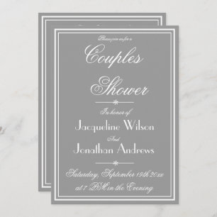 Invitation Elégant Classy Personnalisé Couples Simple Douche 