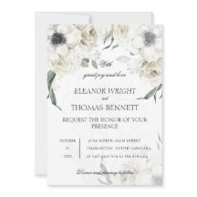 Élégant Code QR de Fleurs de Verdure Blanches pour