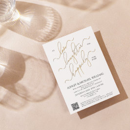 Invitation Élégant code QR Script Heureusement Jamais après l